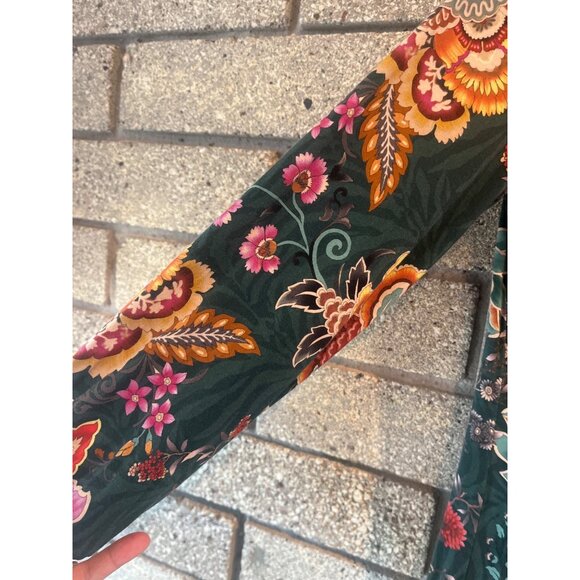 Johnny Was Floral Print Long Sleeve Top S Green Multicolor Boho Style Lightweigh - Picture 3 of 7